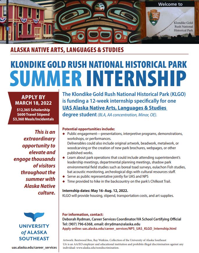 flyer with information about NPS internship